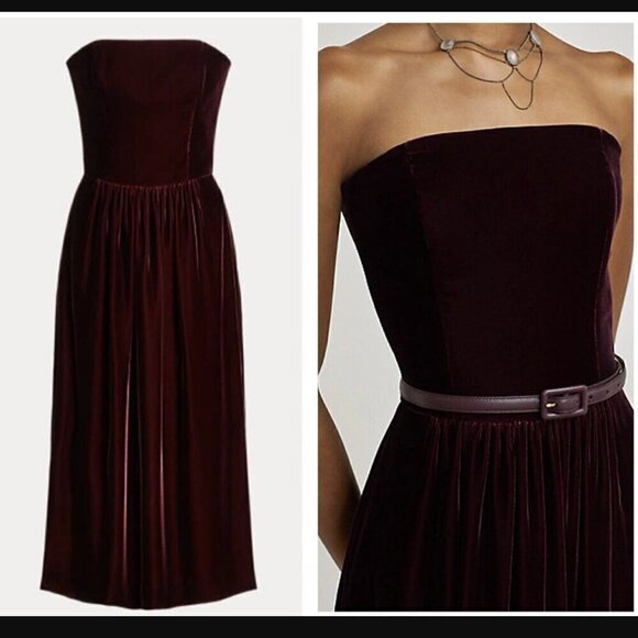 Ralph Lauren Purple Label Blended Silk Jair Velvet Cocktail Dress - Picture 3 of 16